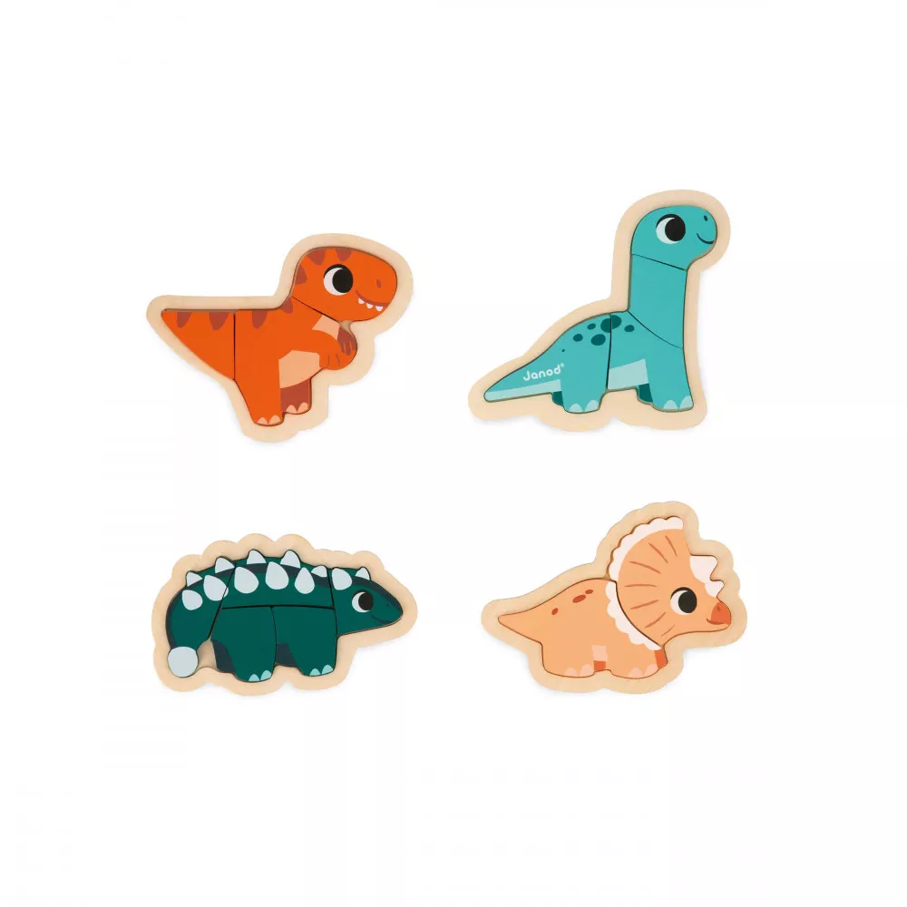 4 Puzzles Evolutivos Dino - Janod - Imagen 2