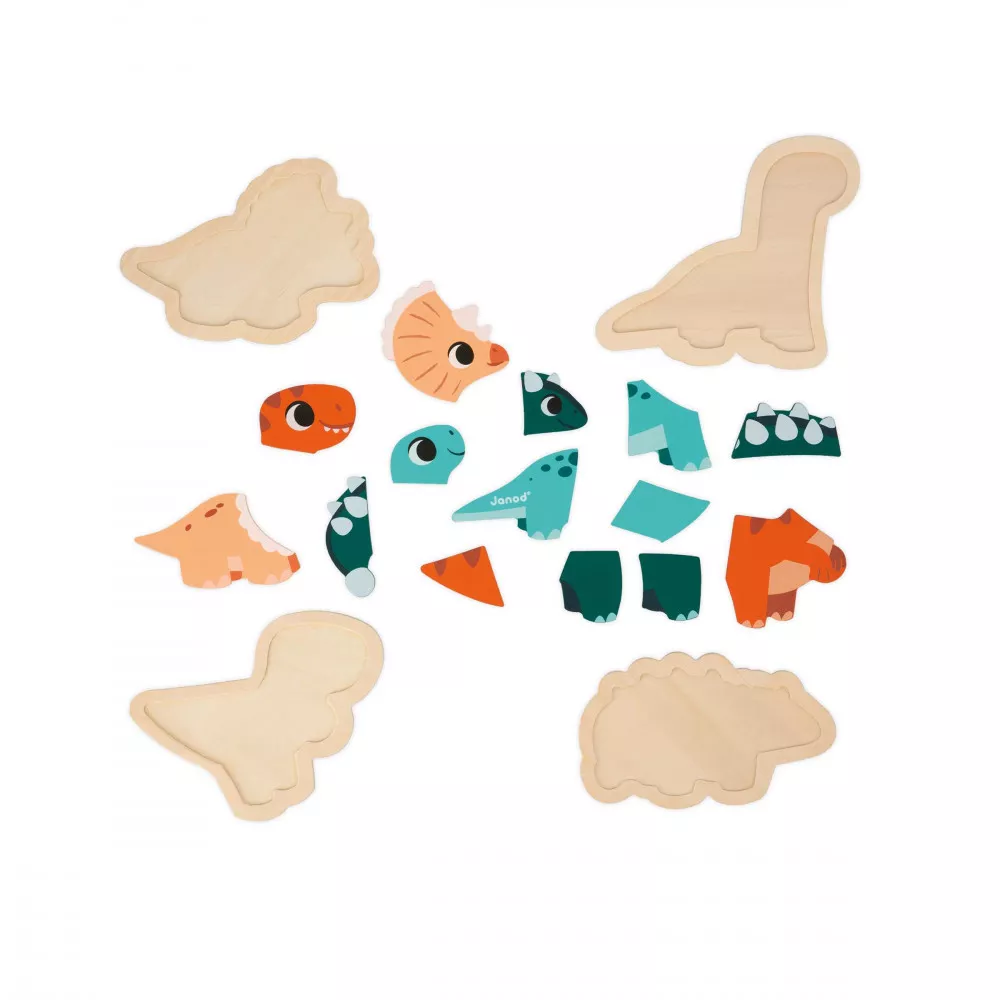 4 Puzzles Evolutivos Dino - Janod - Imagen 3