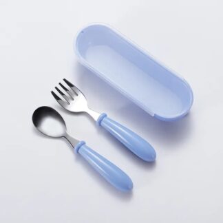 Juego cubiertos Acero Inoxidable para bebés Azul