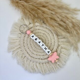 Llavero Silicona Personalizado Pink Butterfly