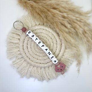 Llavero Silicona Personalizado Old Pink Fox