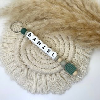 Llavero Silicona Personalizado Dark Green Rainbow