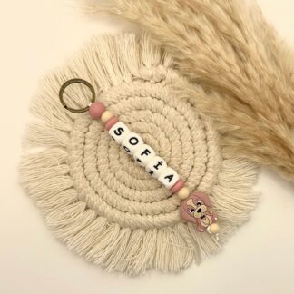 Llavero Silicona Personalizado Old Pink Dog