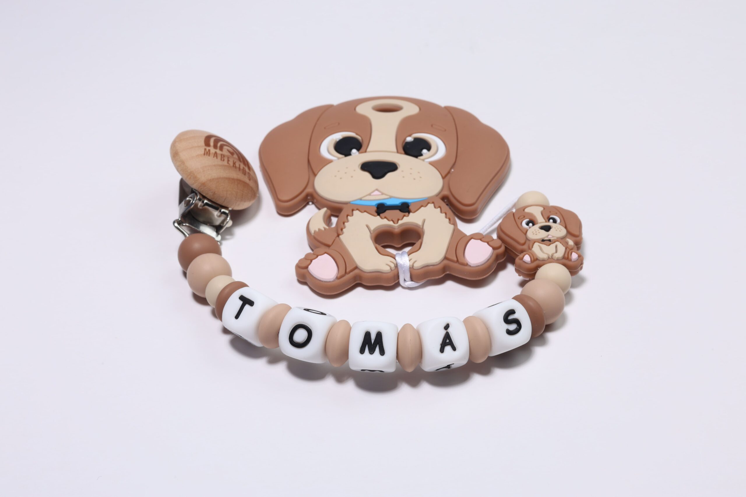 Conjunto Chupetero y Mordedor personalizado Dog Brown - Imagen 2