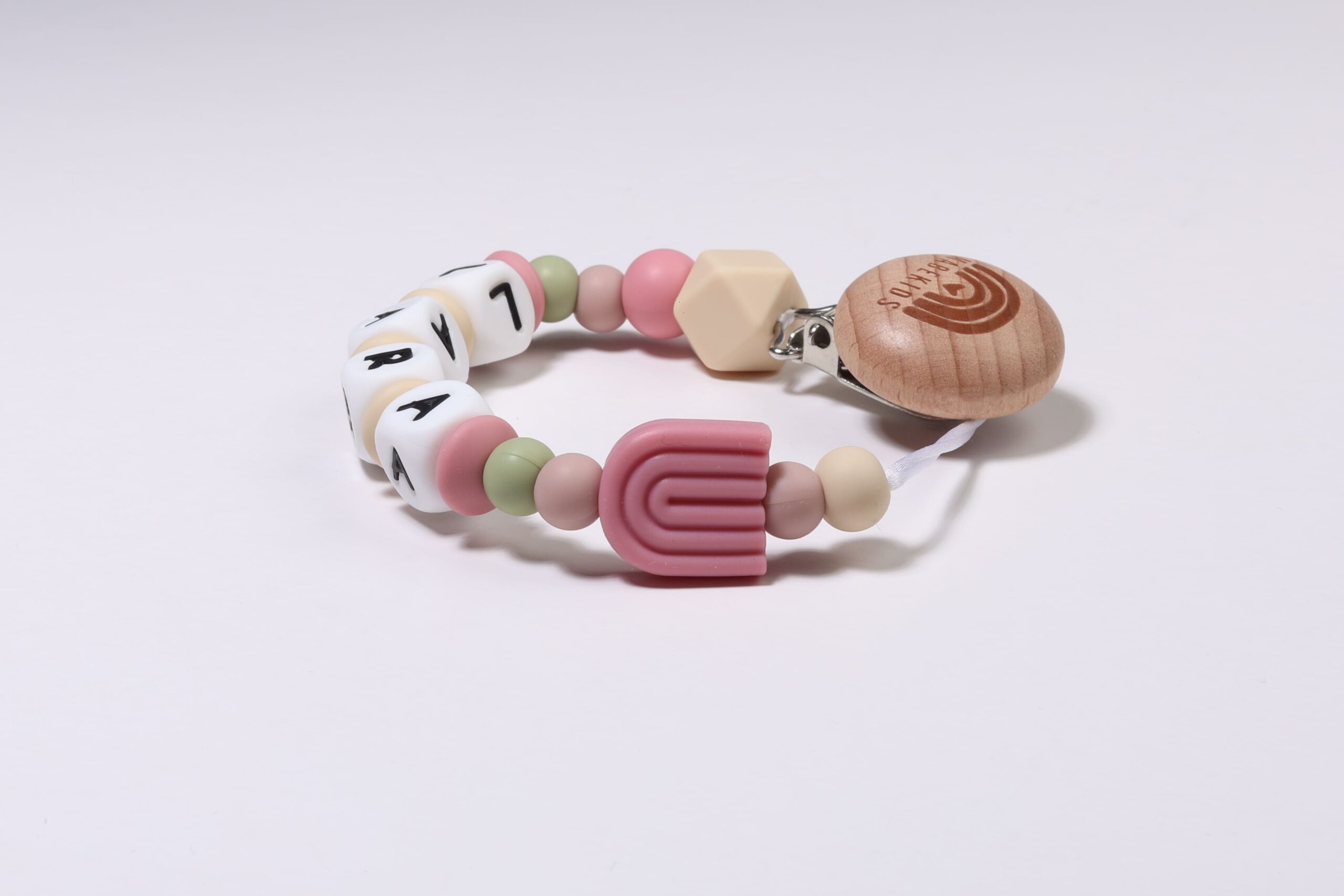 Chupetero Nombre Personalizado silicona Mix Rainbow - Imagen 2