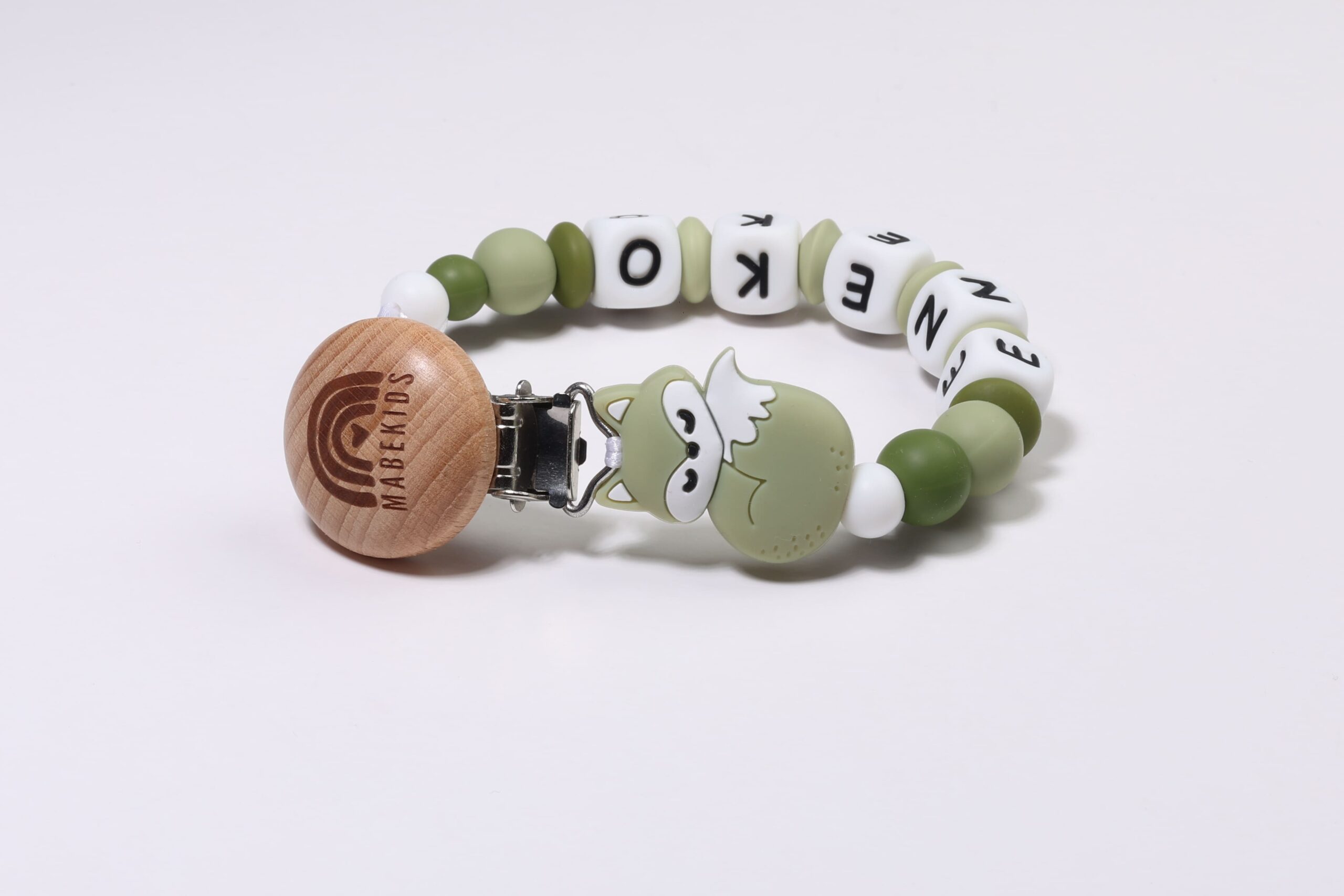 Chupetero Nombre Personalizado silicona Olive Fox - Imagen 2