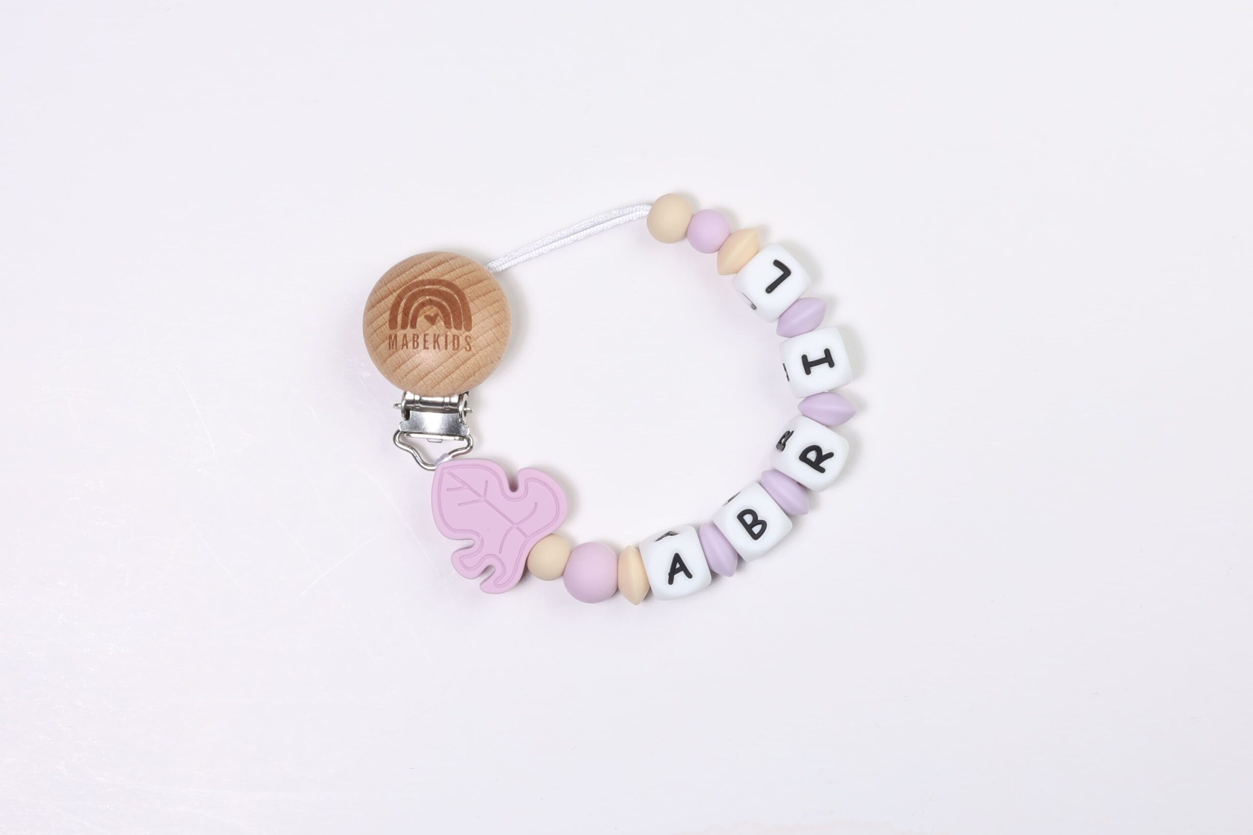 Chupetero Nombre Personalizado silicona Purple Leaf