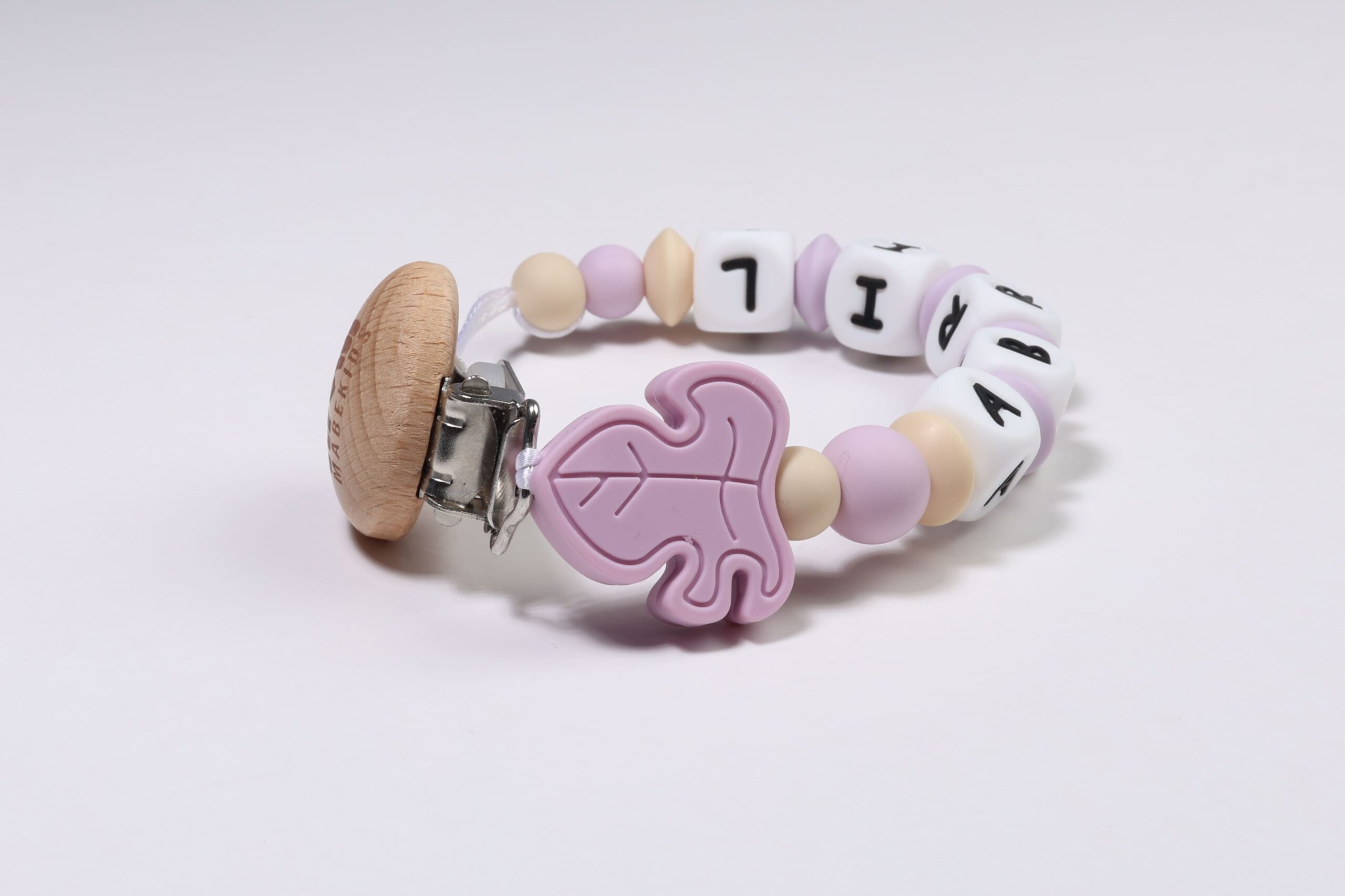 Chupetero Nombre Personalizado silicona Purple Leaf - Imagen 2