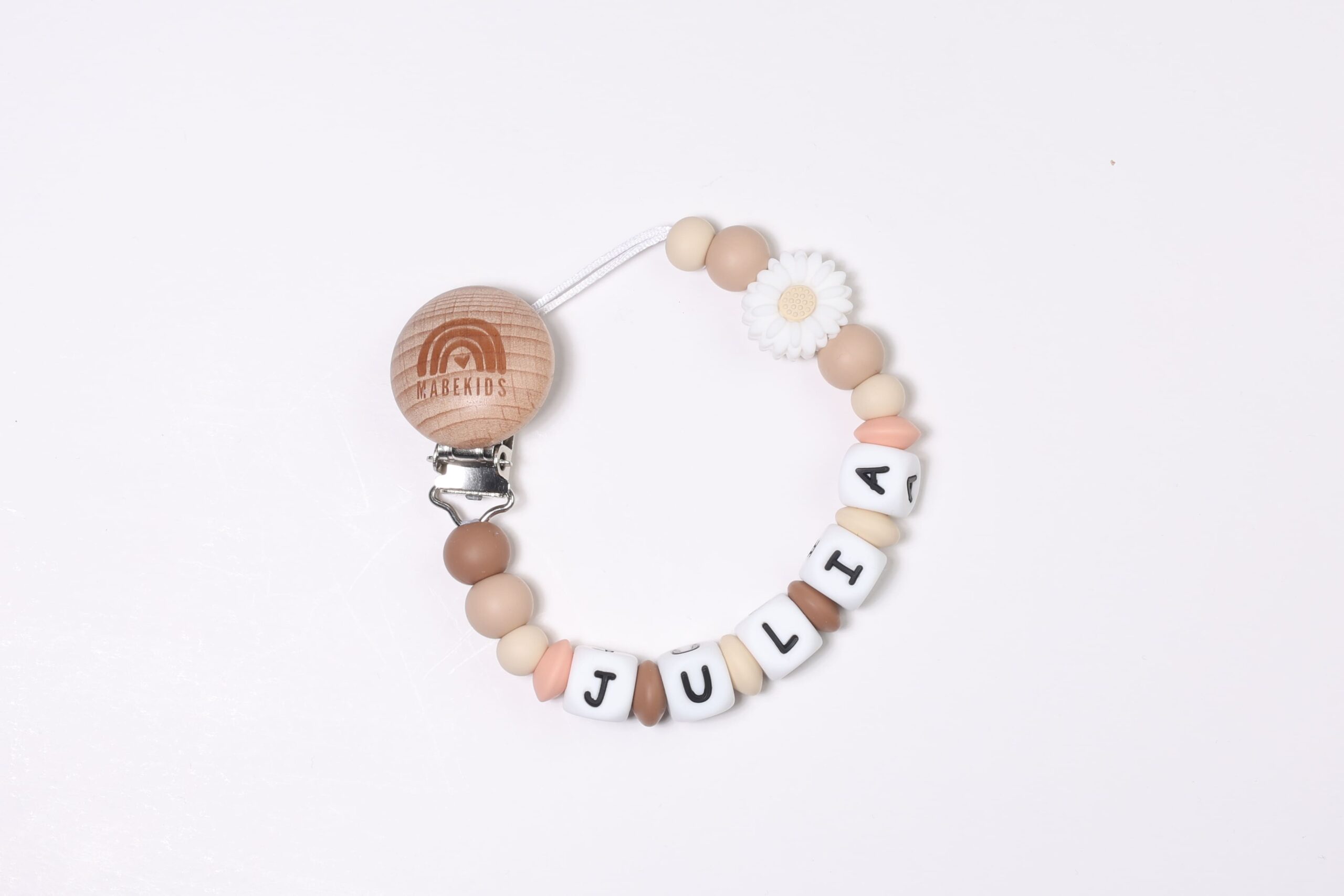 Chupetero Nombre Personalizado silicona Nature Daisy