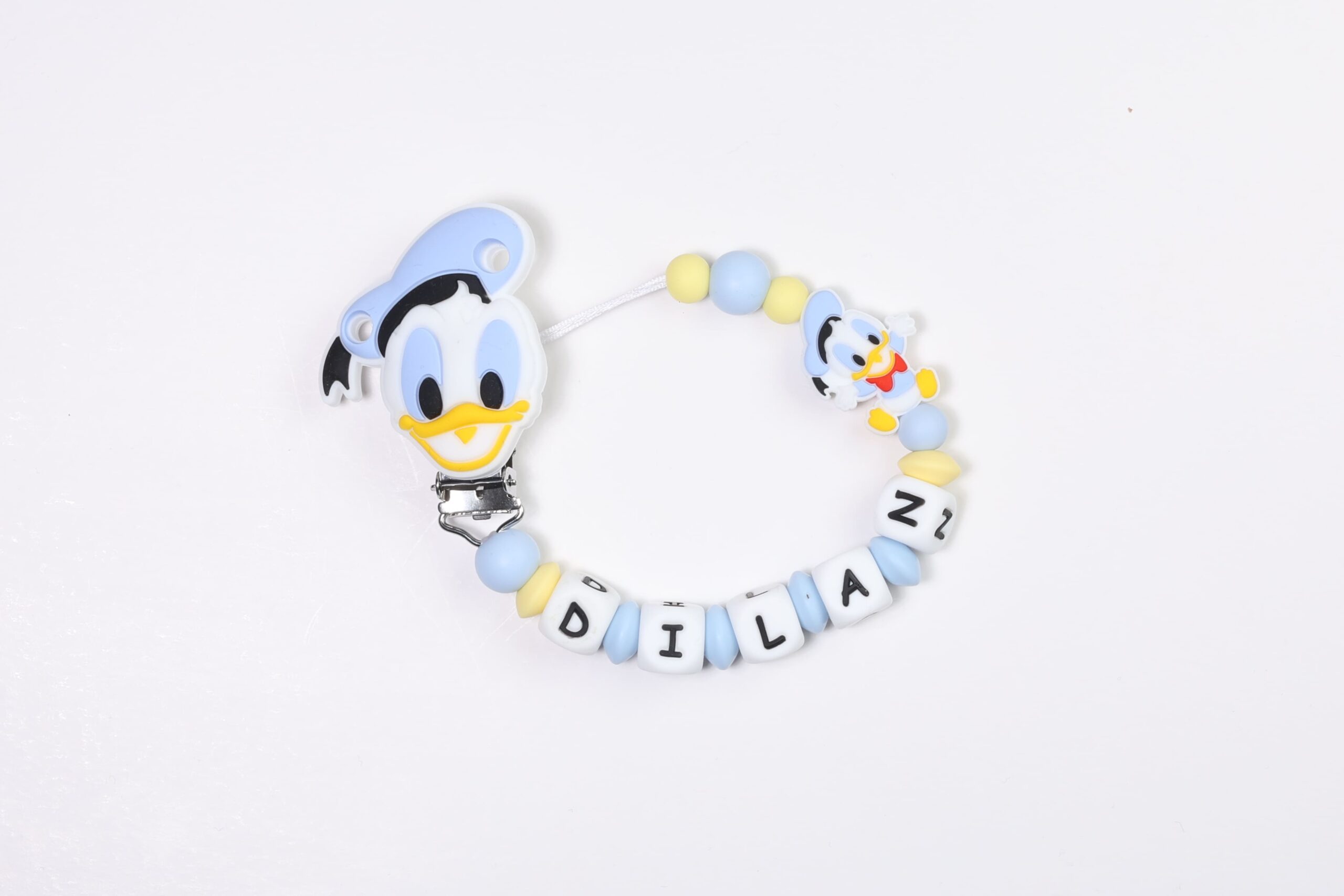 Chupetero Nombre Personalizado silicona Pato Donald