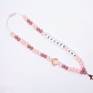 Lanyard silicona personalizado nombre Vintage Rose
