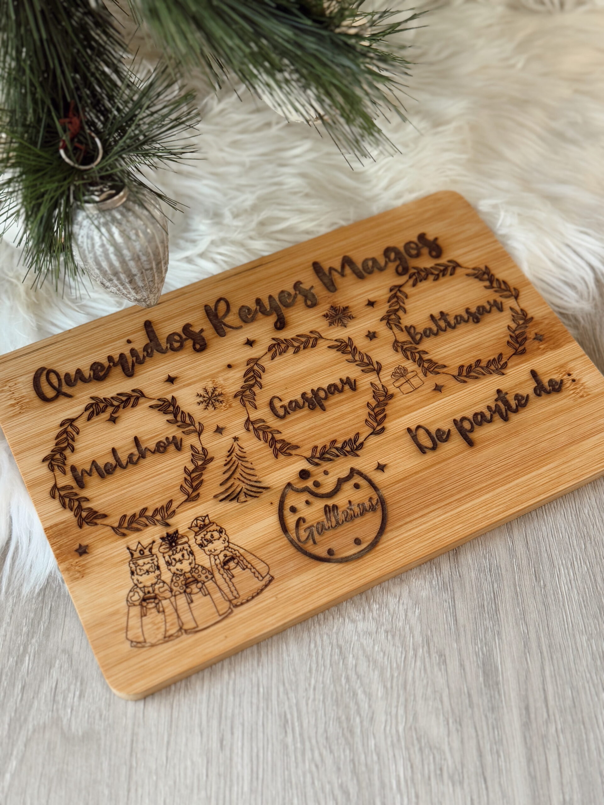 Bandeja madera personalizada Reyes Magos