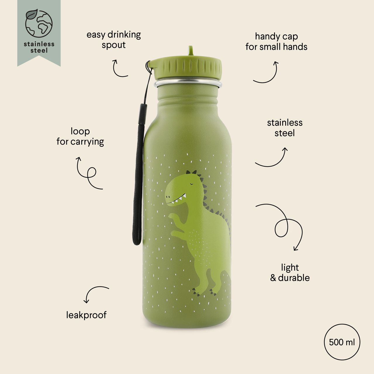 Botella 500ml Mr. Dino - Trixie - Imagen 3