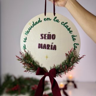 Placa Navidad personalizada clase