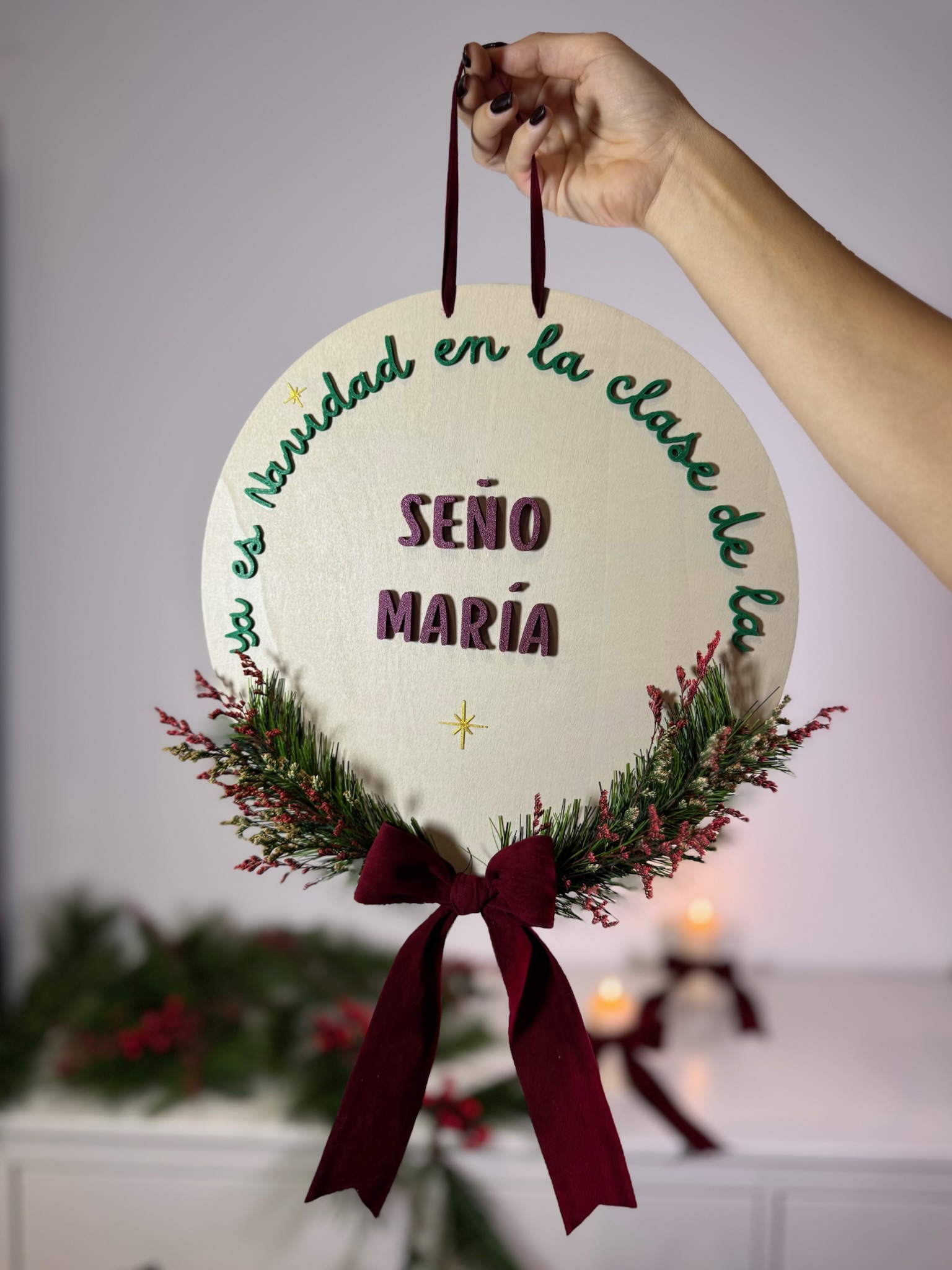 Placa Navidad personalizada clase