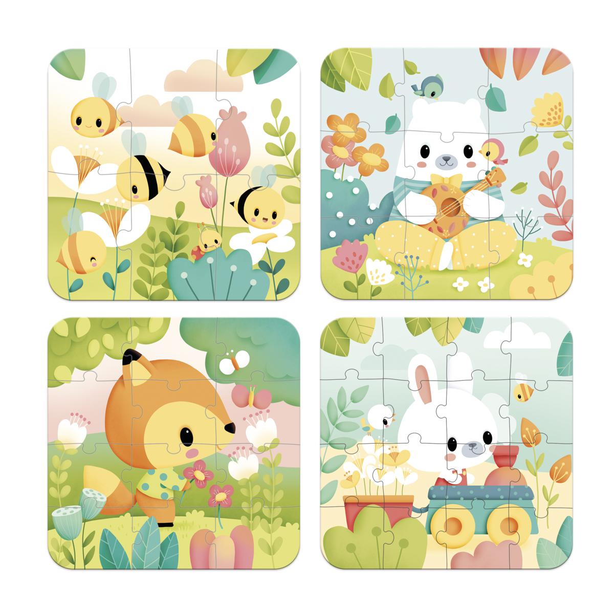 Puzzle Pure 4 puzzles - Janod - Imagen 2