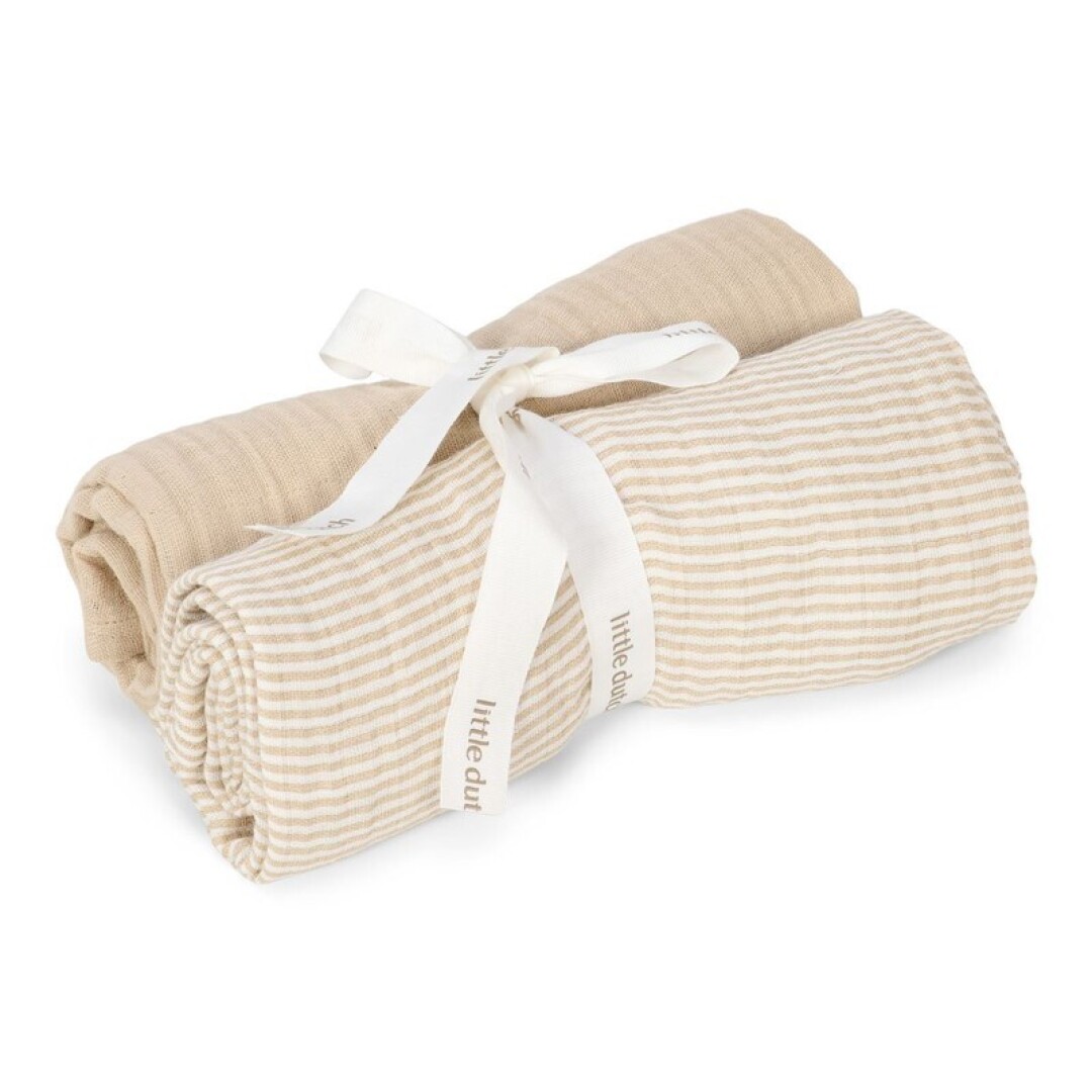 Muselina 2 Pack Puro Beige - Little Dutch