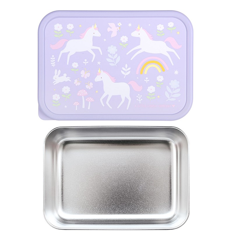 Caja almuerzo Acero Unicornios - A Little Lovely Company - Imagen 3