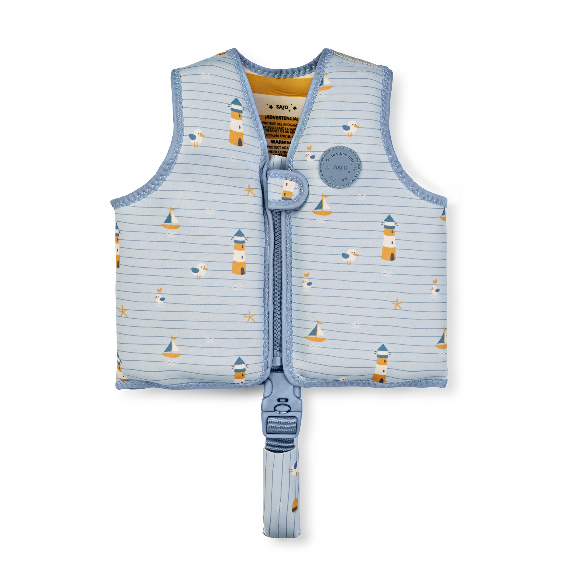 Chaleco flotador aprendizaje "Navy Hugs" M - Saro