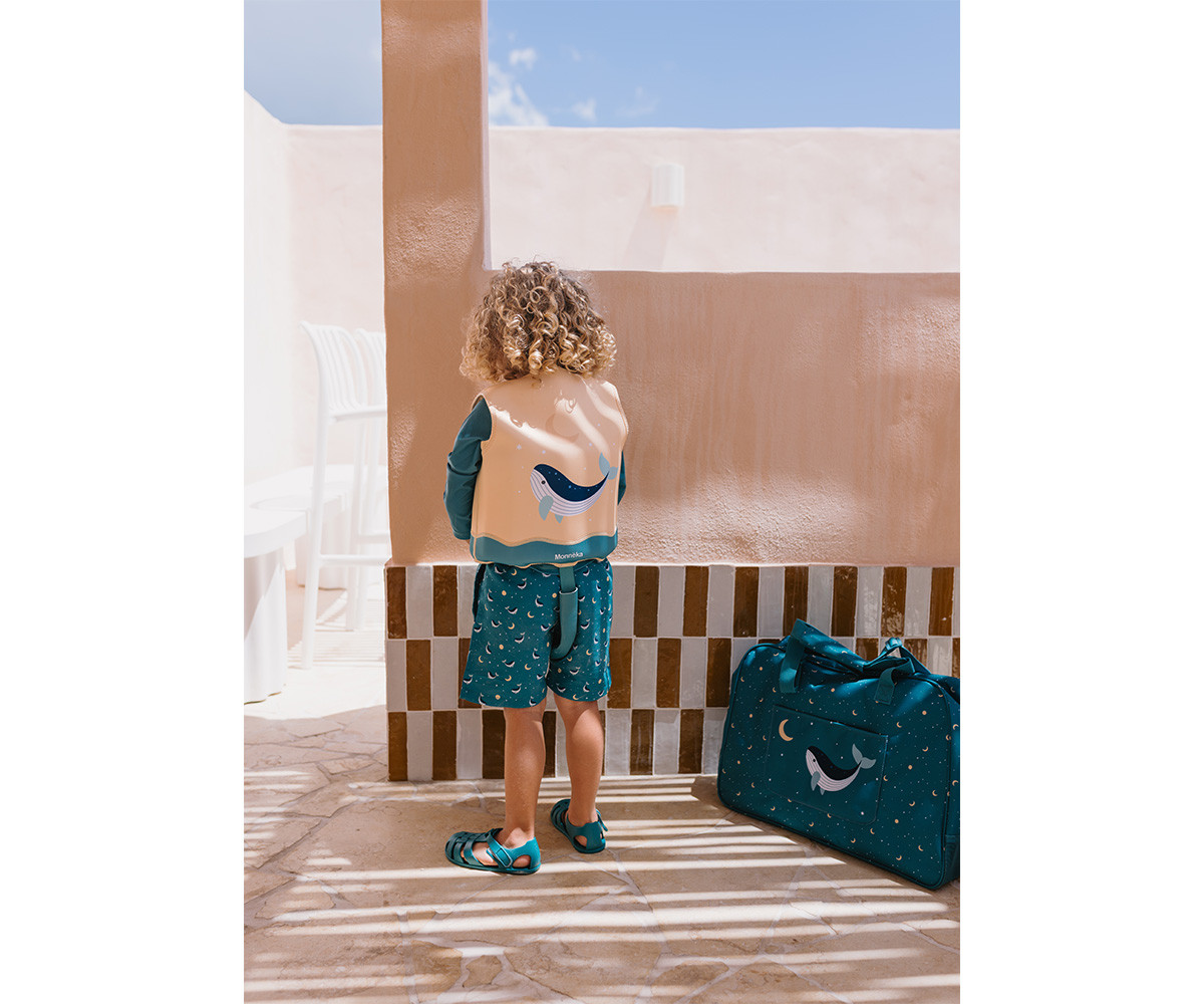 Bolso de playa rejilla Antiarena Whale Teal - Monnëka - Imagen 4