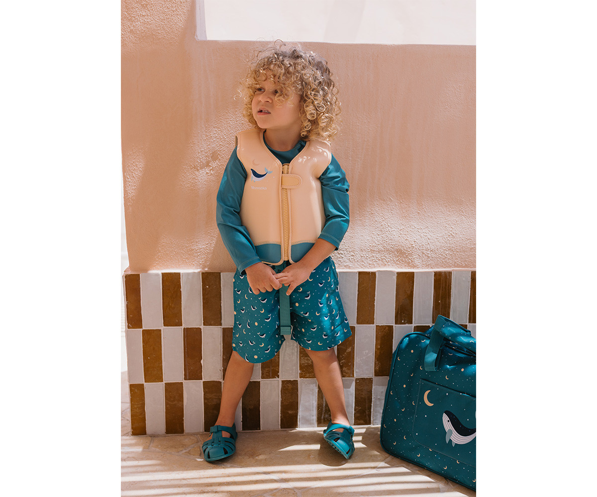 Bolso de playa rejilla Antiarena Whale Teal - Monnëka - Imagen 5