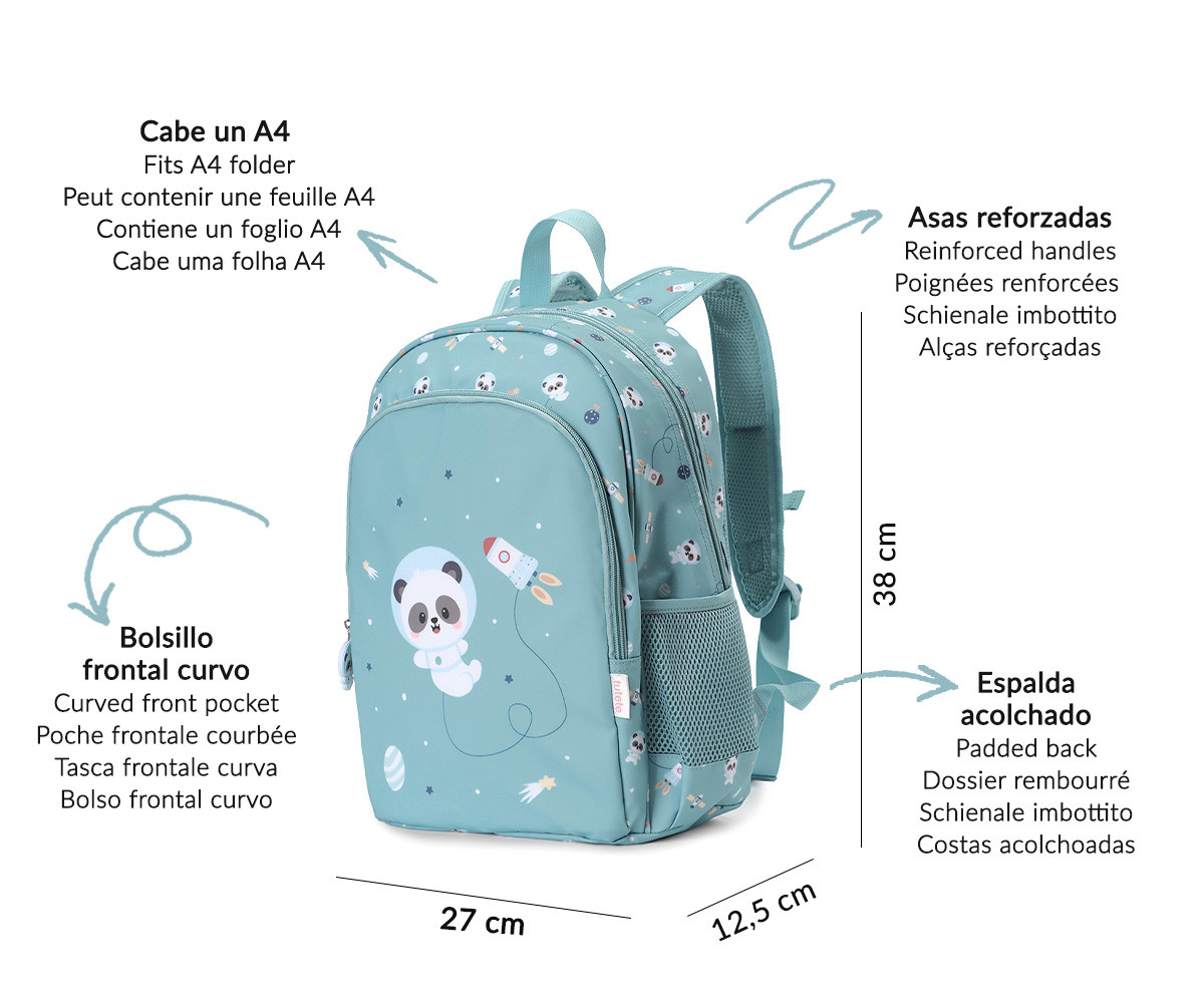 Mochila Mediana Pandas in Space - Tutete - Imagen 2