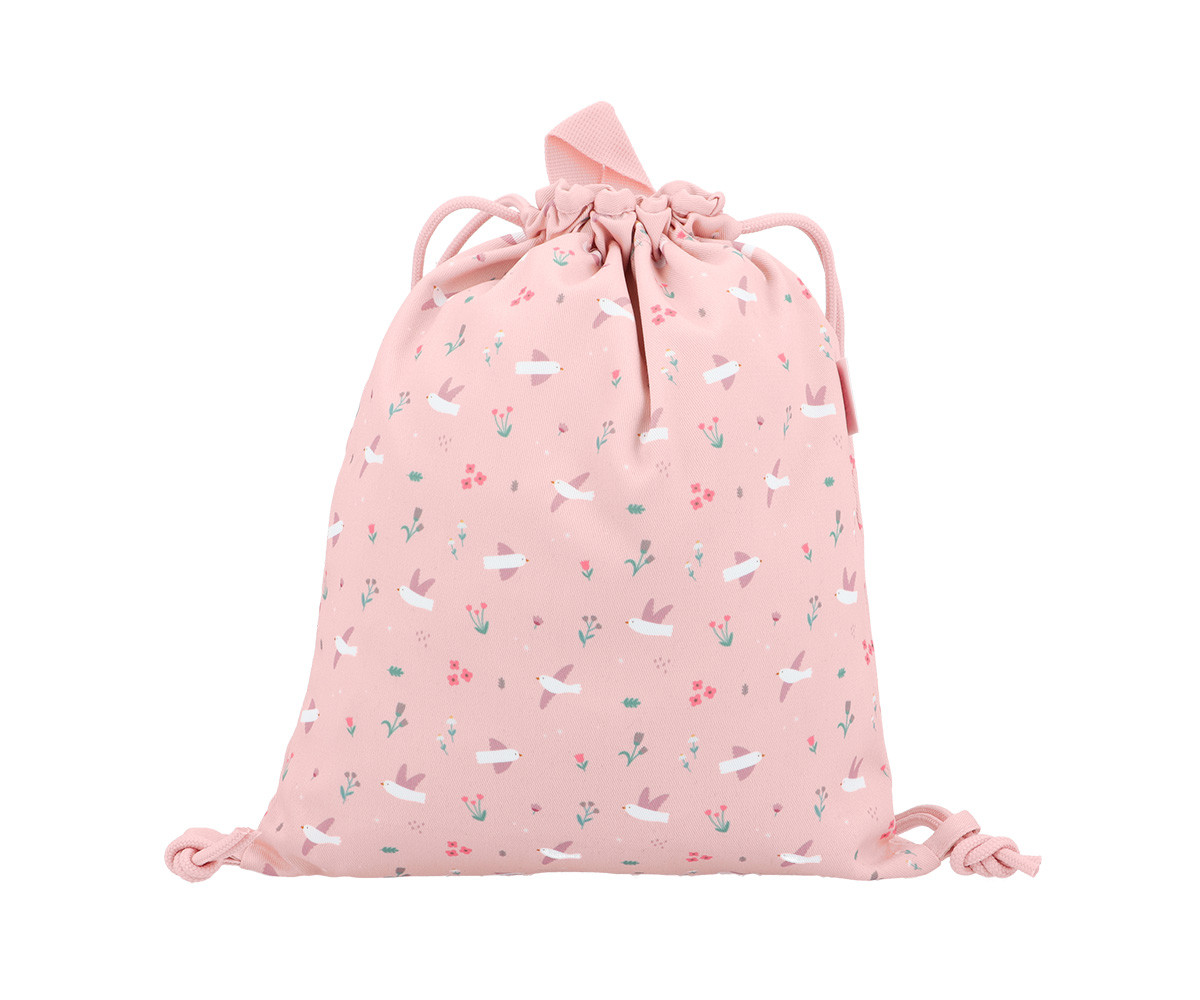 Mochila Saco Tela Blossom Birds Personalizable - Tutete