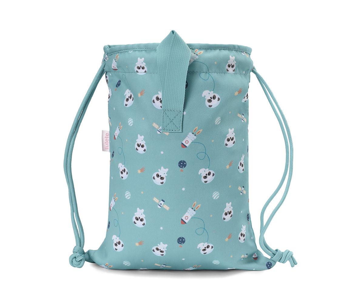Mochila Saco Tela Pandas in Space Personalizable - Tutete - Imagen 2