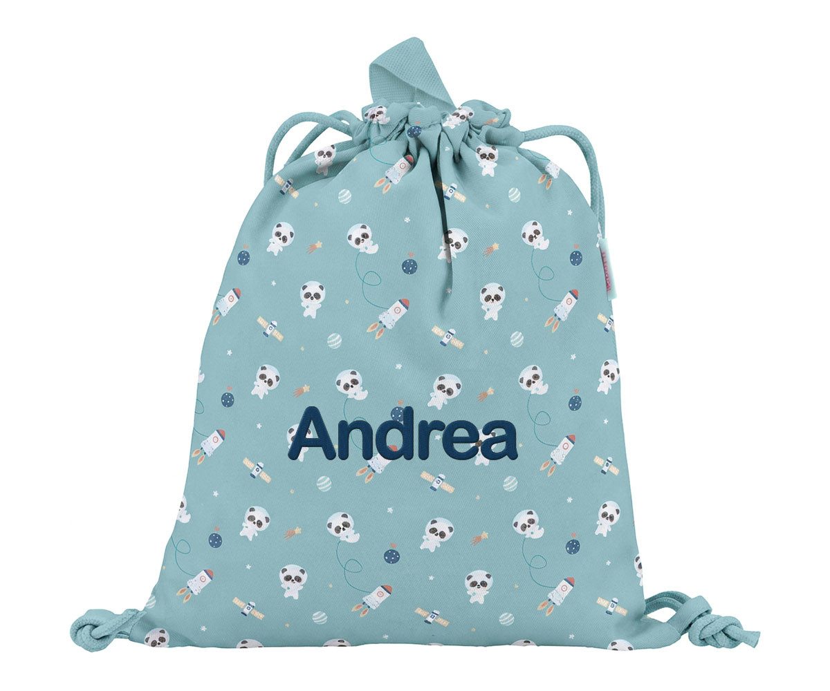 Mochila Saco Tela Pandas in Space Personalizable - Tutete - Imagen 6