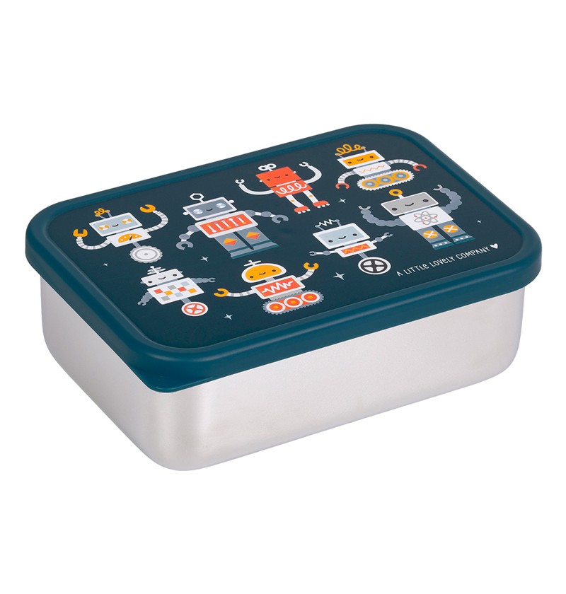 Caja almuerzo Acero Robots - A Little Lovely Company - Imagen 2