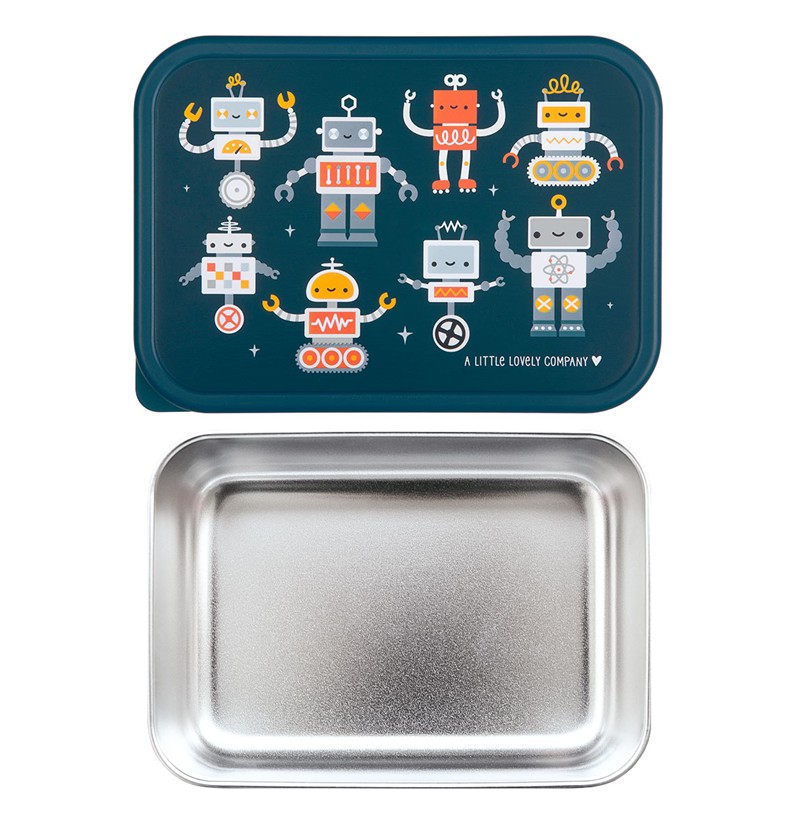 Caja almuerzo Acero Robots - A Little Lovely Company - Imagen 3