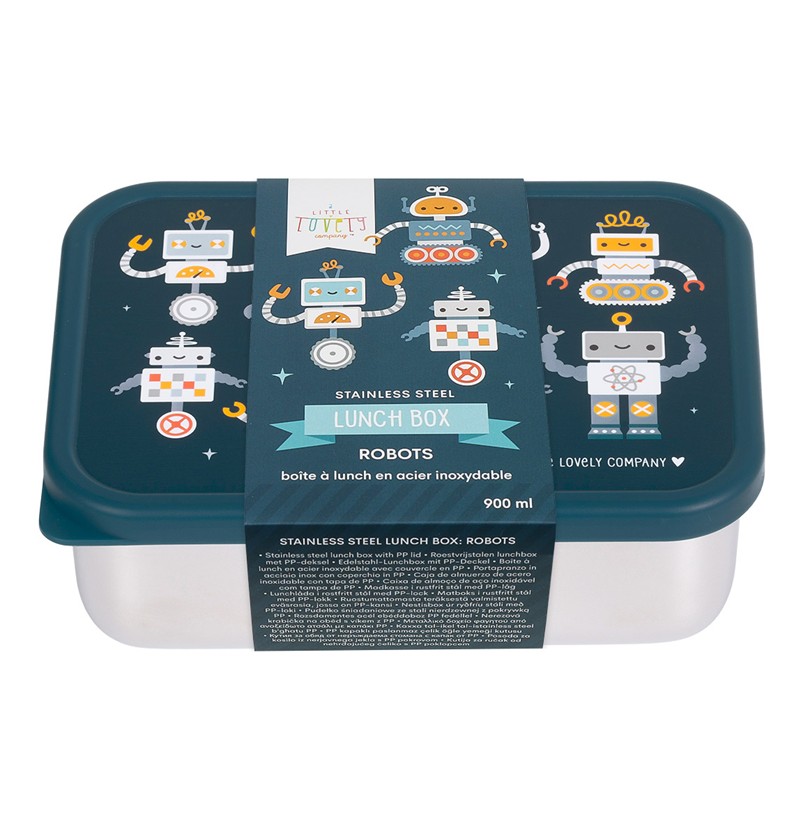 Caja almuerzo Acero Robots - A Little Lovely Company - Imagen 4