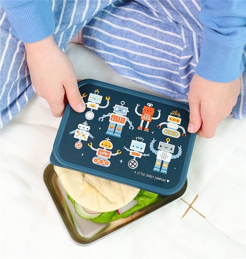 Caja almuerzo Acero Robots - A Little Lovely Company - Imagen 5