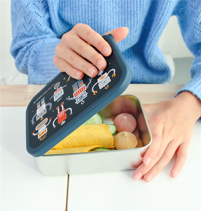 Caja almuerzo Acero Robots - A Little Lovely Company - Imagen 6