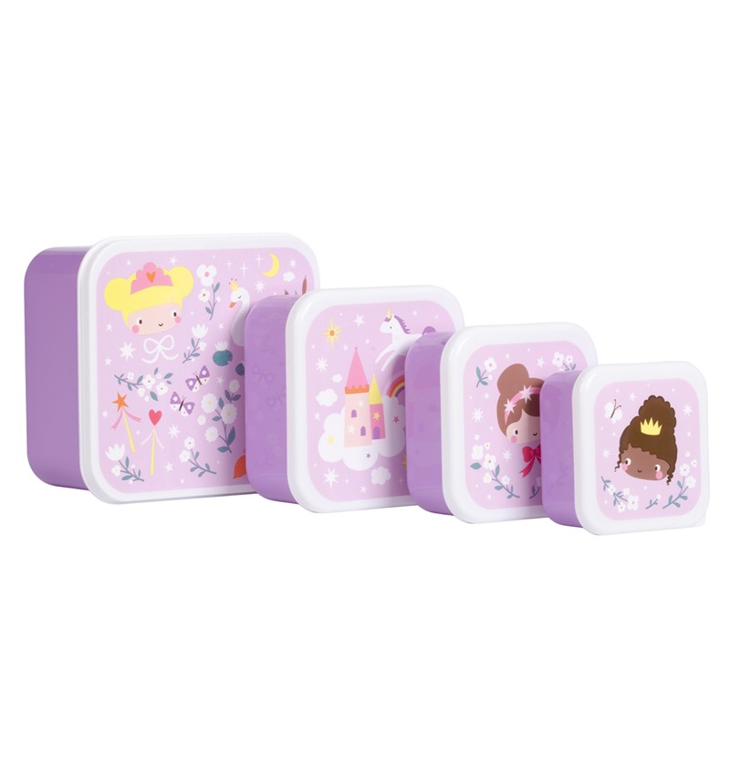 Set 4 cajas almuerzo Princesas - A Little Lovely Company - Imagen 2