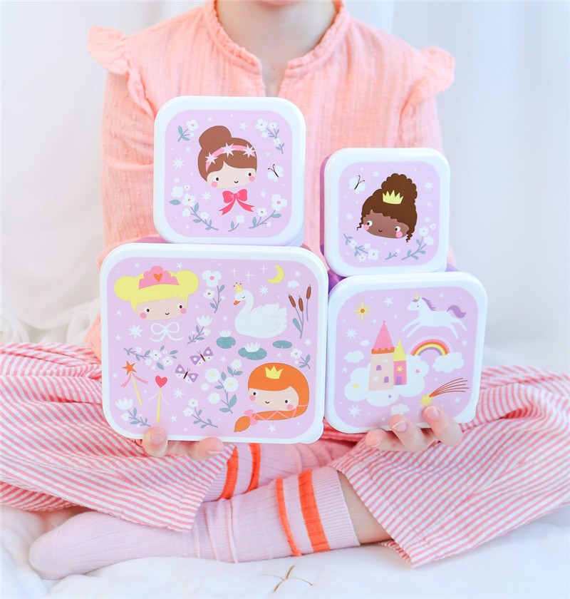 Set 4 cajas almuerzo Princesas - A Little Lovely Company - Imagen 5