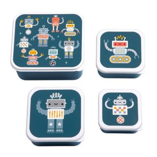 Set 4 cajas almuerzo Robots - A Little Lovely Company