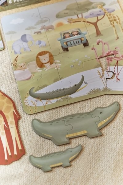 Puzle 6 en 1 Safari Friends - Little Dutch - Imagen 4