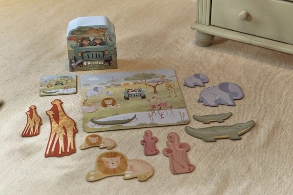 Puzle 6 en 1 Safari Friends - Little Dutch - Imagen 5