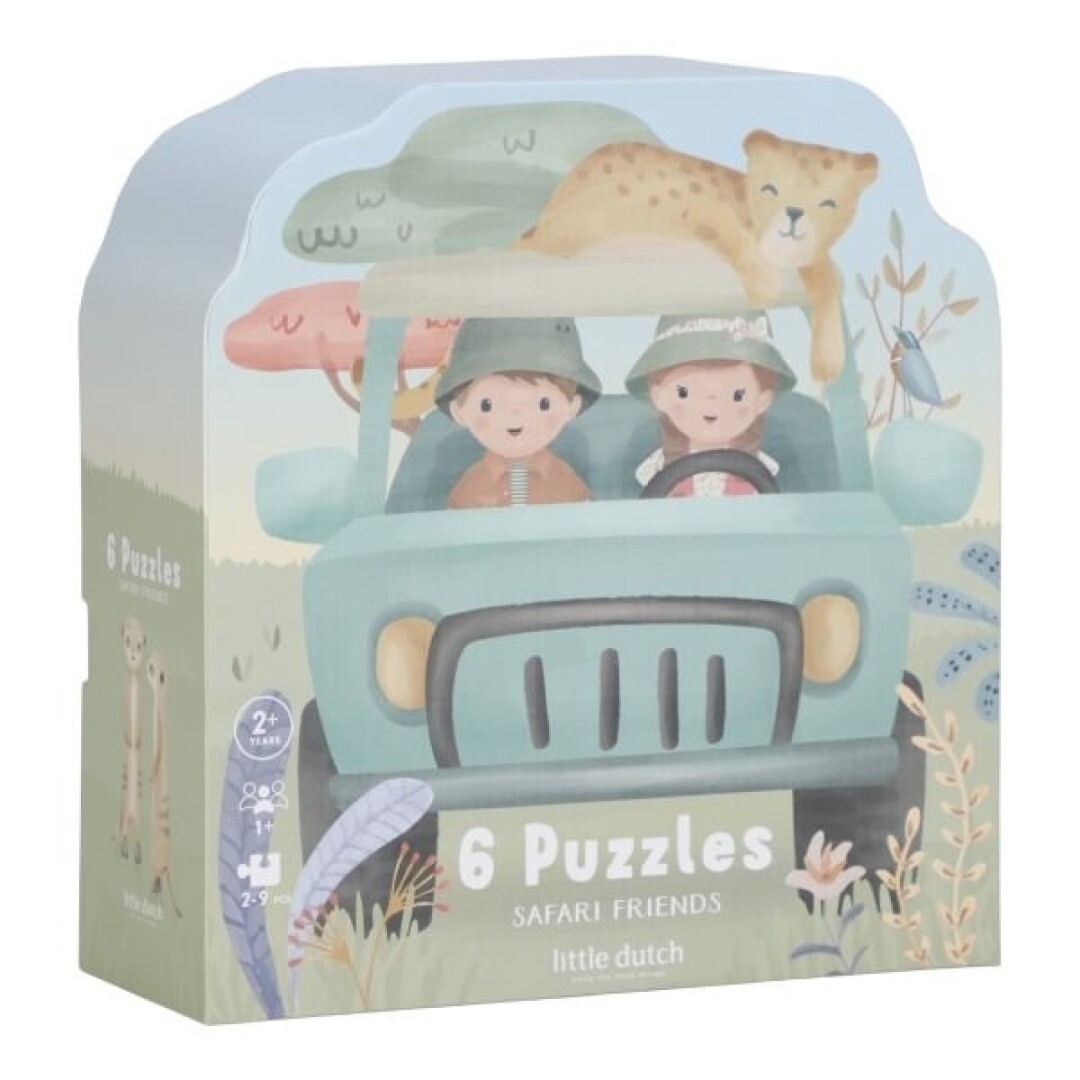 Puzle 6 en 1 Safari Friends - Little Dutch